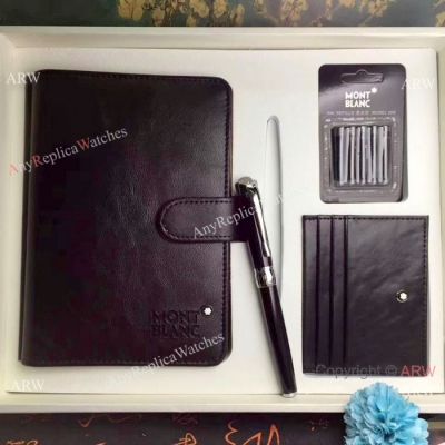 MontBlanc Black Leather Notebook set - Buy Replica